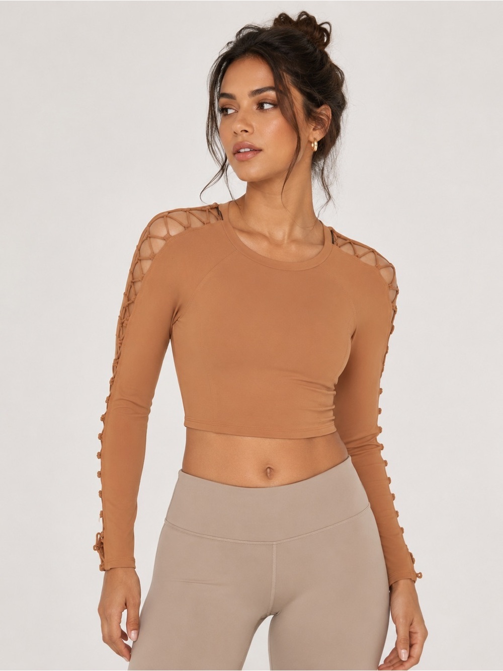 NEW • Alo Yoga • Highline Fitted Crop Top Henna